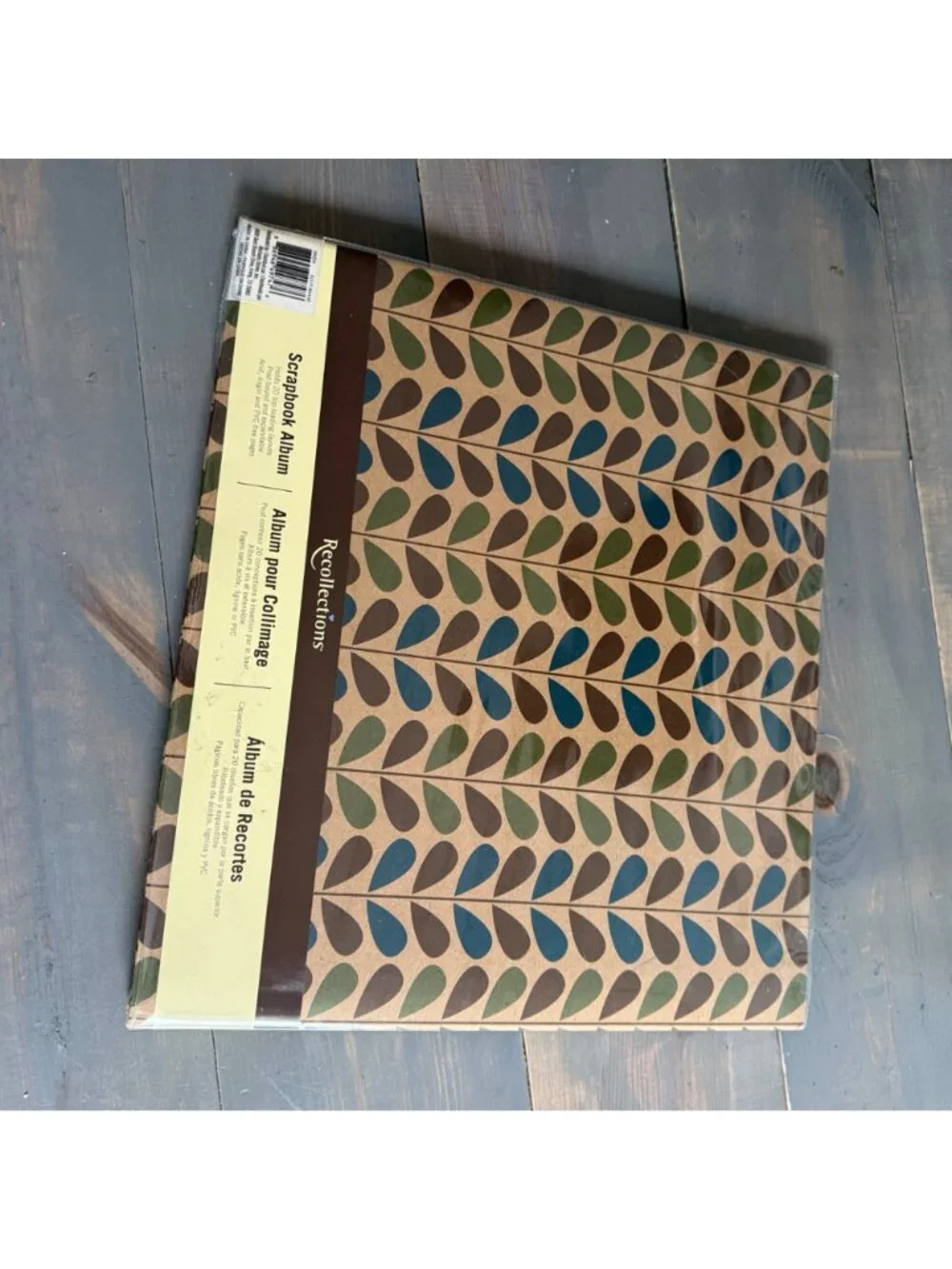 Recollections Scrapbook Album Midcentury Modern Leaf Pattern 10 Pages